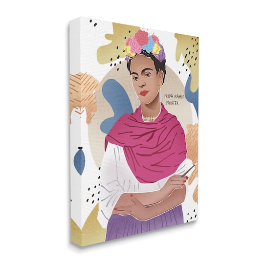 Stupell Industries Frida Kahlo Posing with Paint Brush Wall Art